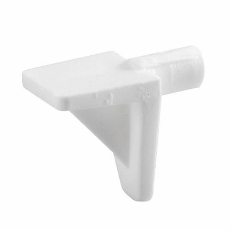 White Plastic Shelf Clips - 0.6 x 0.39 in. - Pack of 10 - Secure Locking Mechanism