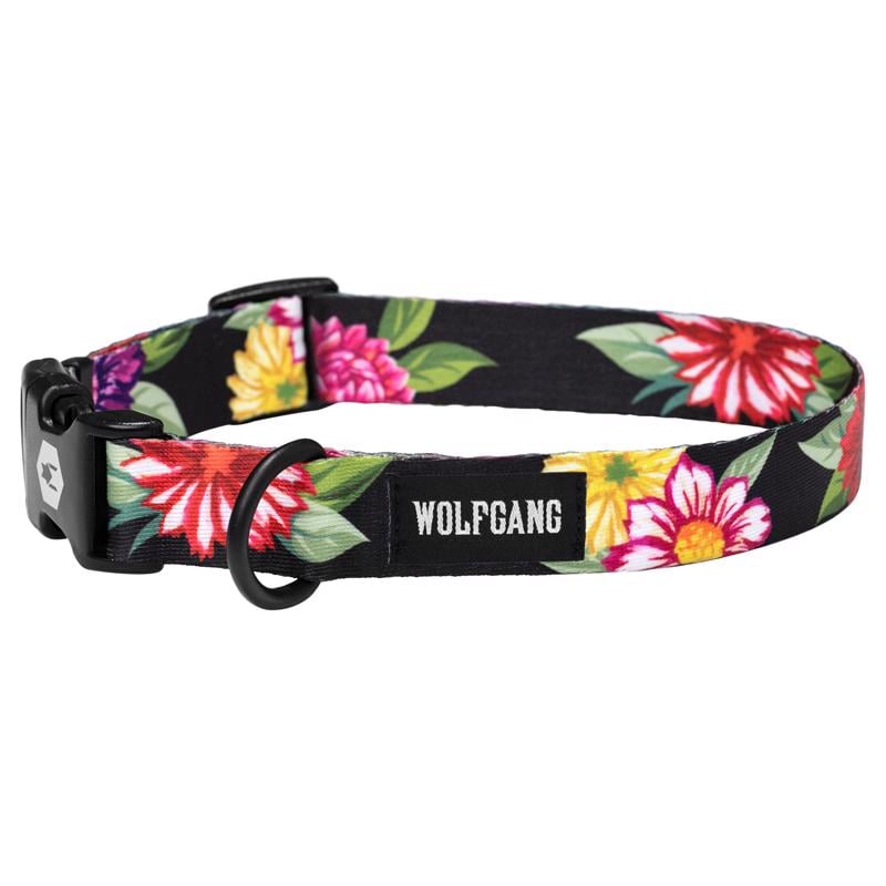 Picture of Wolfgang 8093204 18 in. Multi Color Dark Floral Polyester Dog Adjustable Collar&#44; Medium