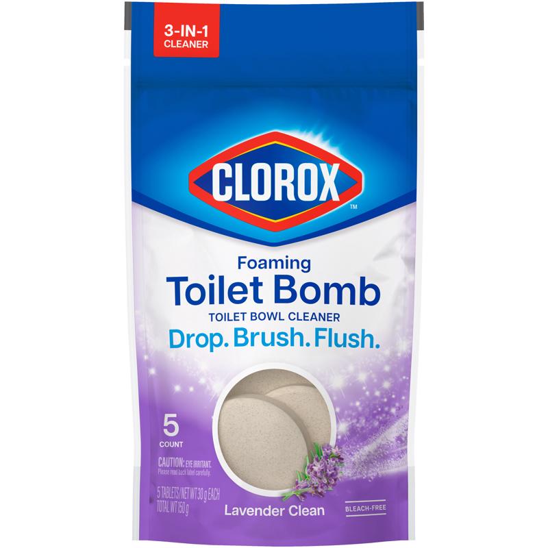 Clorox 1035836 5 Piece 5.3 oz Lavender Scent Toilet Bowl Cleaner Tablet - Pack of 6