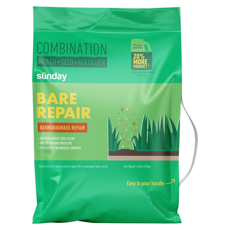 7036913 4.5 lbs Bermuda Grass Full Sun Fertilizer, Mulch & Seed - Pack of 4