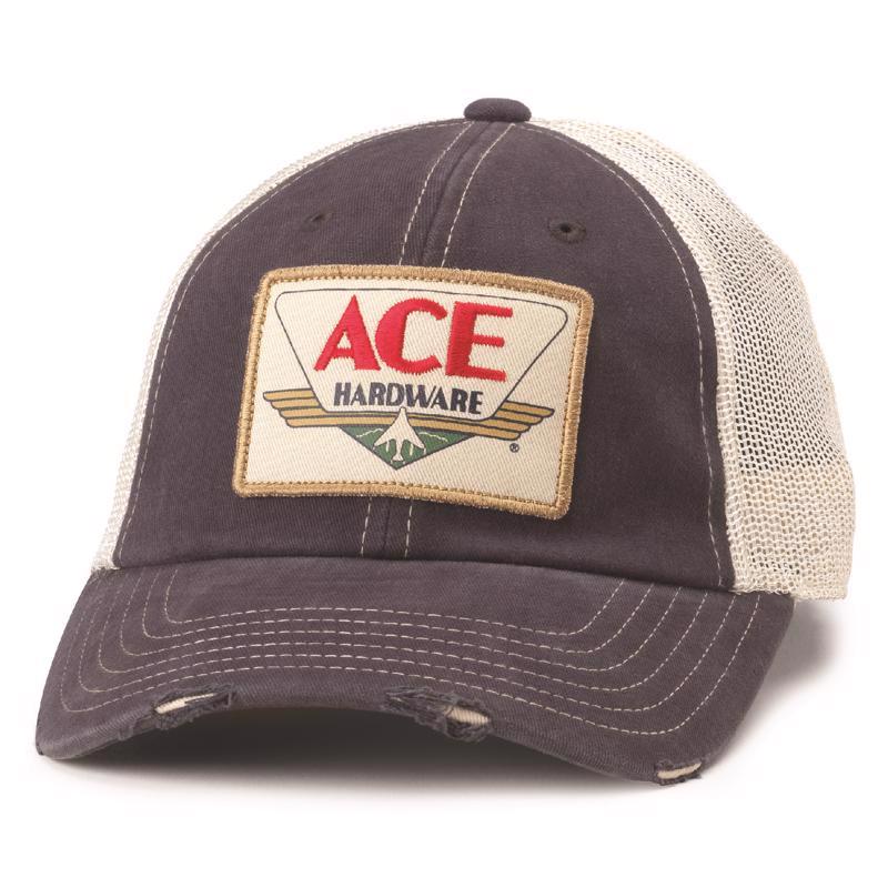 8098058 Headwear Logo Baseball Cap, Stone & Navy - One Size