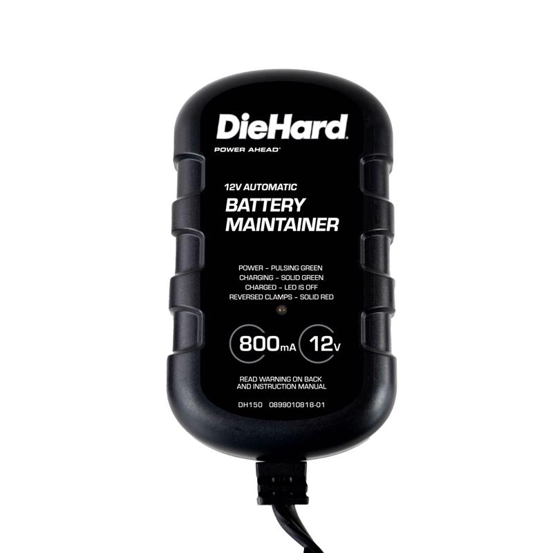 8106521 12 V 0.8 Amps Automatic Battery Charger & Maintainer - Black
