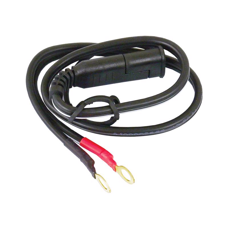 Manual 12V Battery Charger Ring Terminal Harness - Black - 1.5 ft - Efficient Charging
