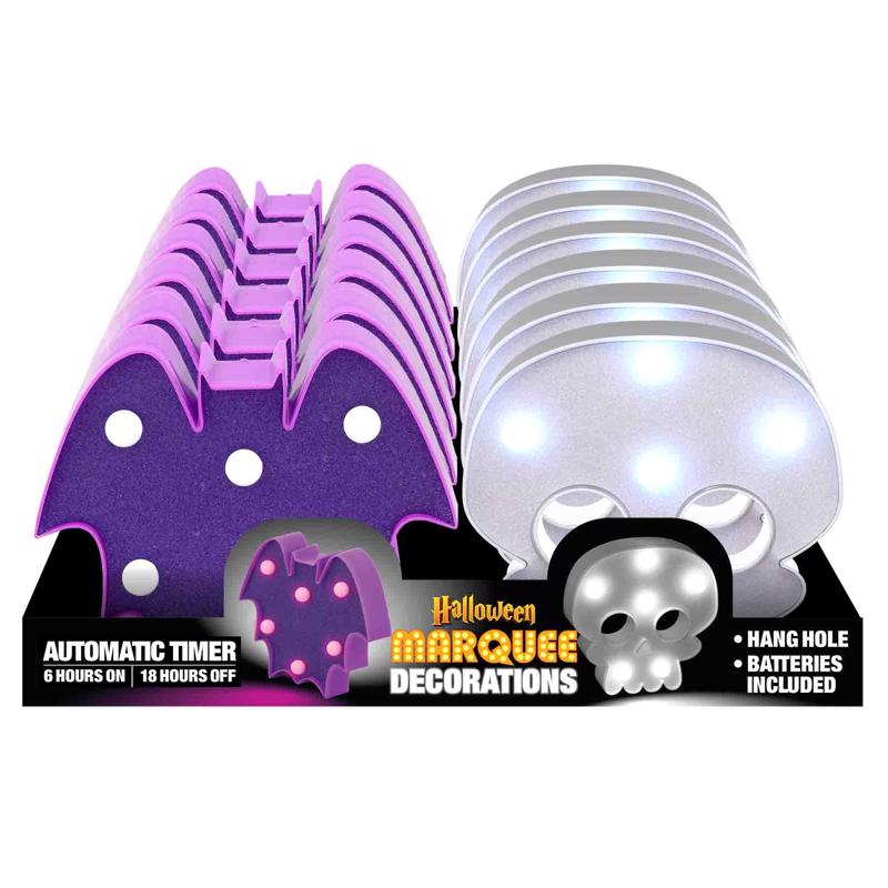 9095887 LED Skull & Bat Marquee Light - Pack of 12