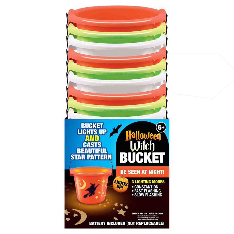 9095885 Light Up Witch Bucket - Pack of 12