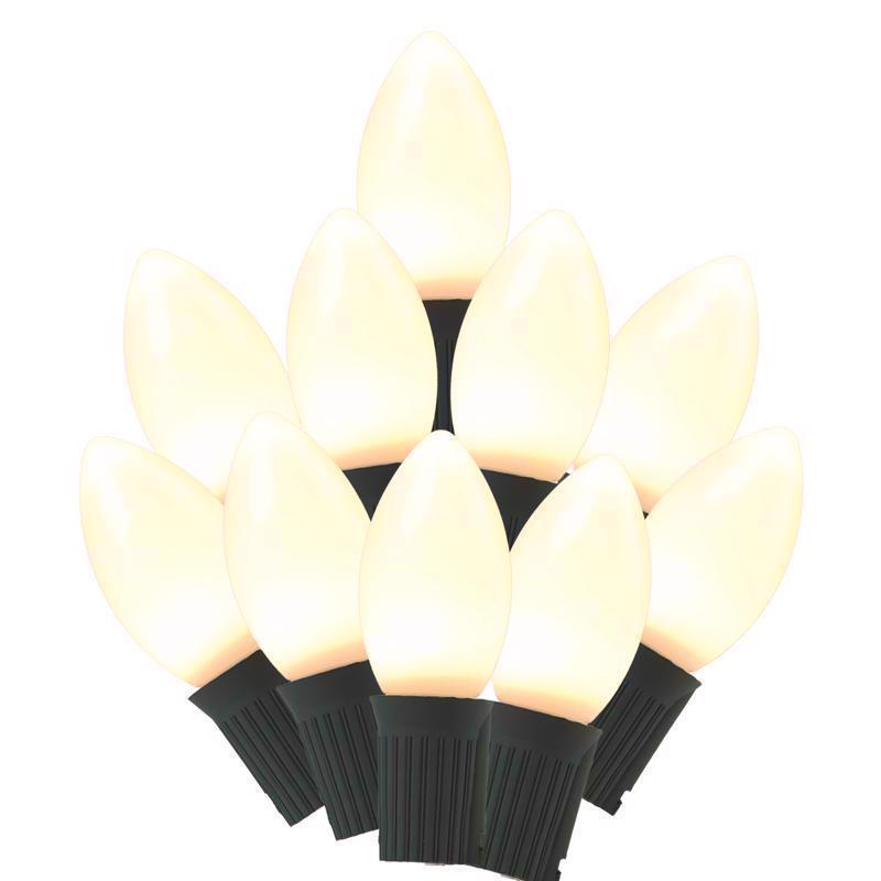 LED C9 String Christmas Lights - White - 24 ft - 25 Count - Energy Efficient