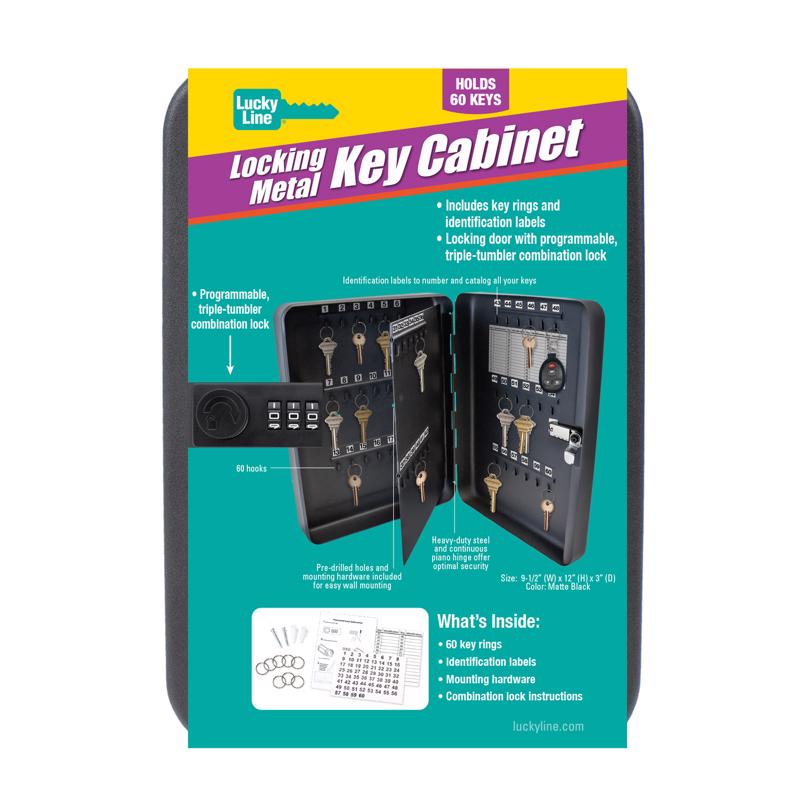 5056683 Metal Combo Lock Key Cabinet, Black