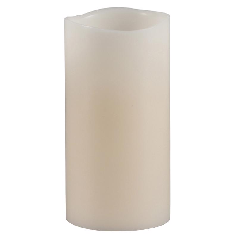 Flameless Flickering Candle - Bisque - 3in. x 6in. - Vanilla Scented