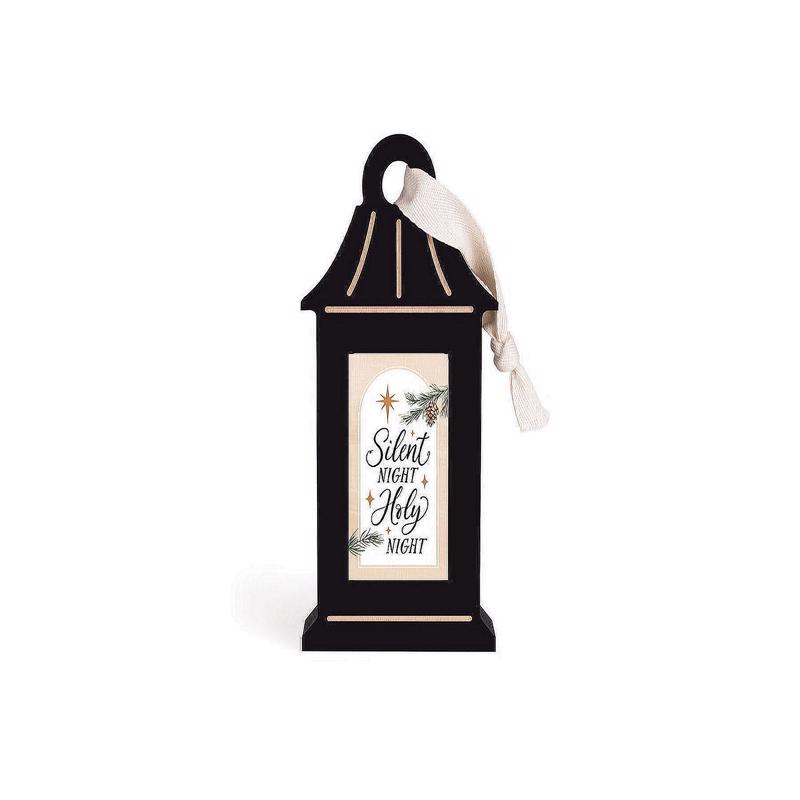 9095866 Black Silent Night Holy Night Lantern - 9 in. - Pack of 4