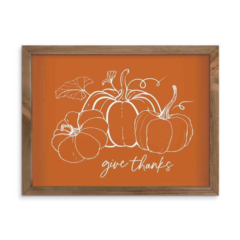 9095875 13 in. Pumpkin-Give Thanks Wall Decor - Pack of 4