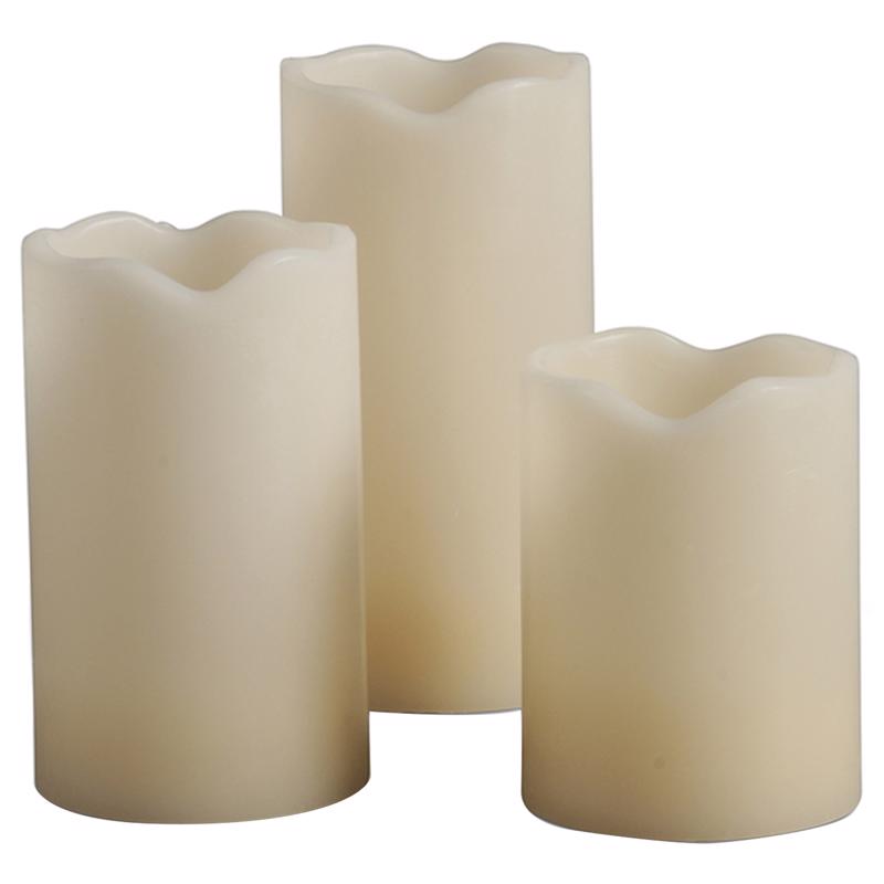 Flameless Flickering Candle - Bisque - 3.54 lbs - Vanilla Scent