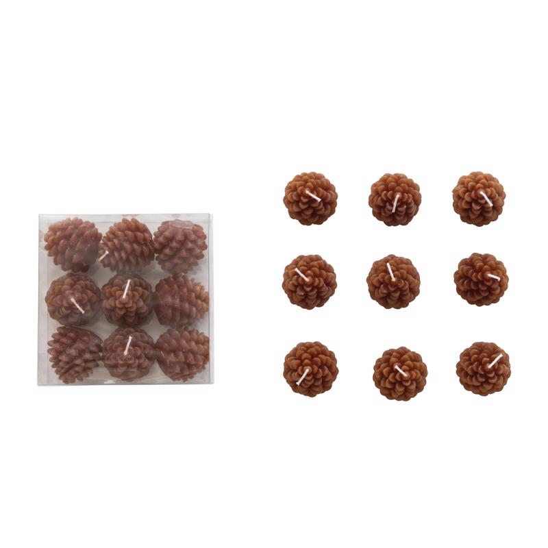9096067 Brown Pinecone Tealight Candle - 2 in. - Pack of 24