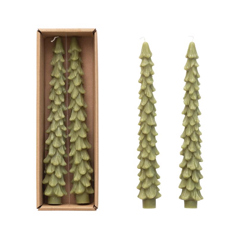 9096077 Green Christmas Tree Candle - 10 in. - Pack of 12