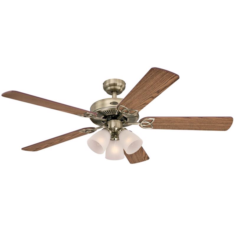 Picture of Westinghouse 3016830 52 in. Antique Brass Brown LED Indoor Ceiling Fan