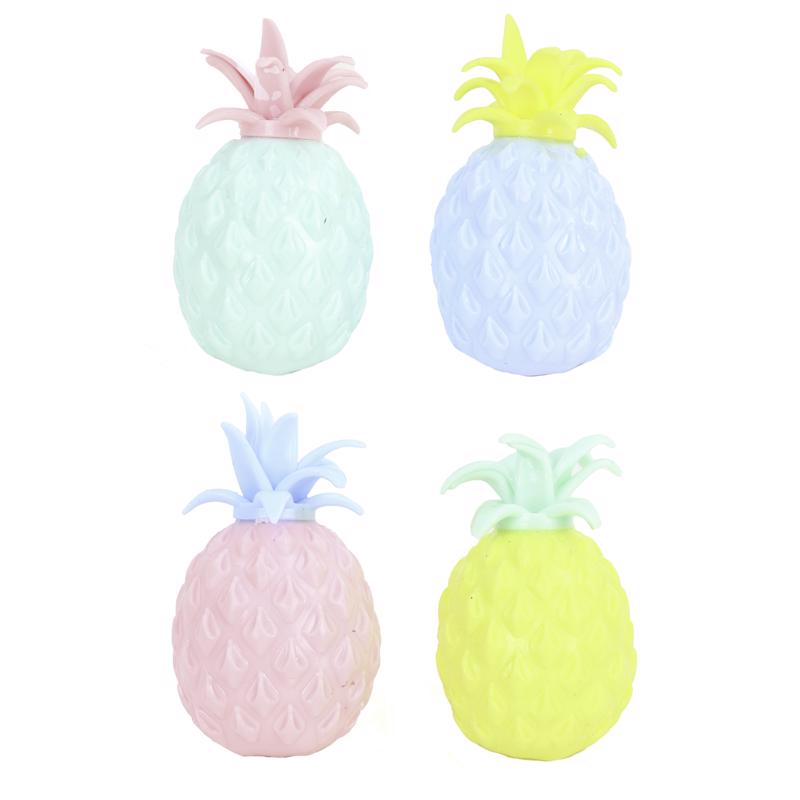 9095760 Squeezy Pineapple Toy, Assorted Color - Pack of 12