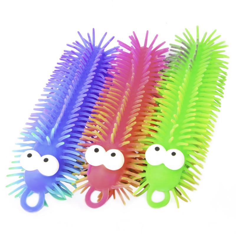 Large Puffer Caterpillar Toy - Assorted Colors - Pack of 12 - Premium Quality