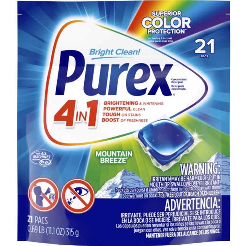 1035908 Mountain Breeze Scent Laundry Detergent Pod - 11.1 oz - Pack of 21 - Pack of 6 -  Purex
