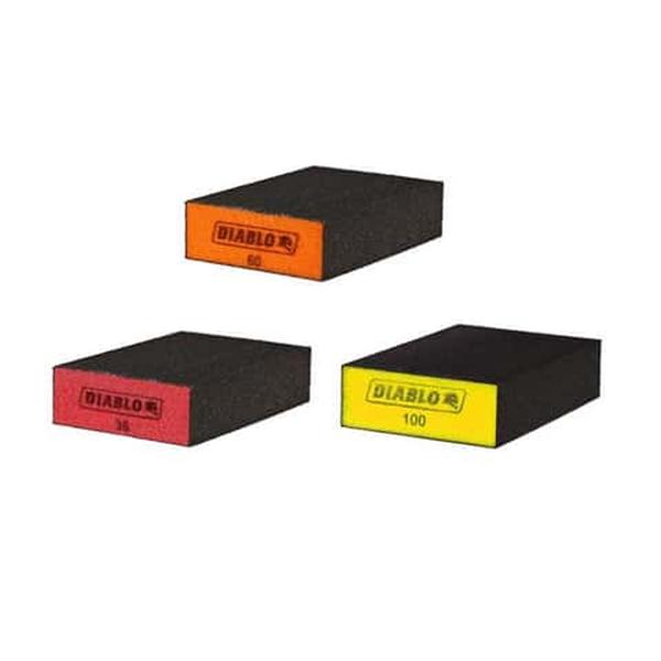 Freud America 1017430 4 x 2.5 in. x 1 in. Assorted Grit Assorted Block Sanding Sponge - Pack of 3