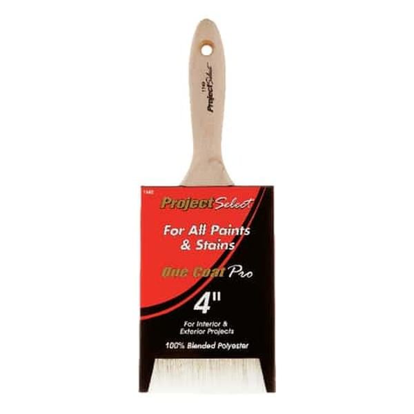 WC Paint Brush, 4 in W, 3-3/4 in L Bristle, Varnish Handle
