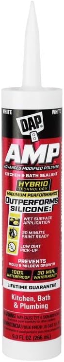Polymer Sealant, 9 oz, Cartridge, White, Modified Polymer Base, Kitchen, Bath & Plumbing