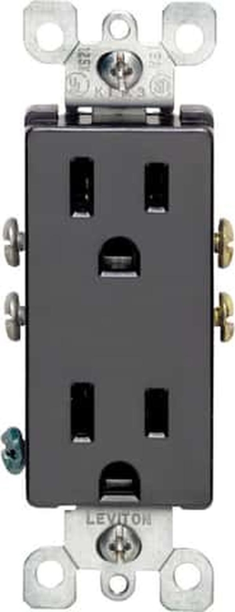 Leviton 3216371 5-15R 15A 125V Duplex Black Outlet