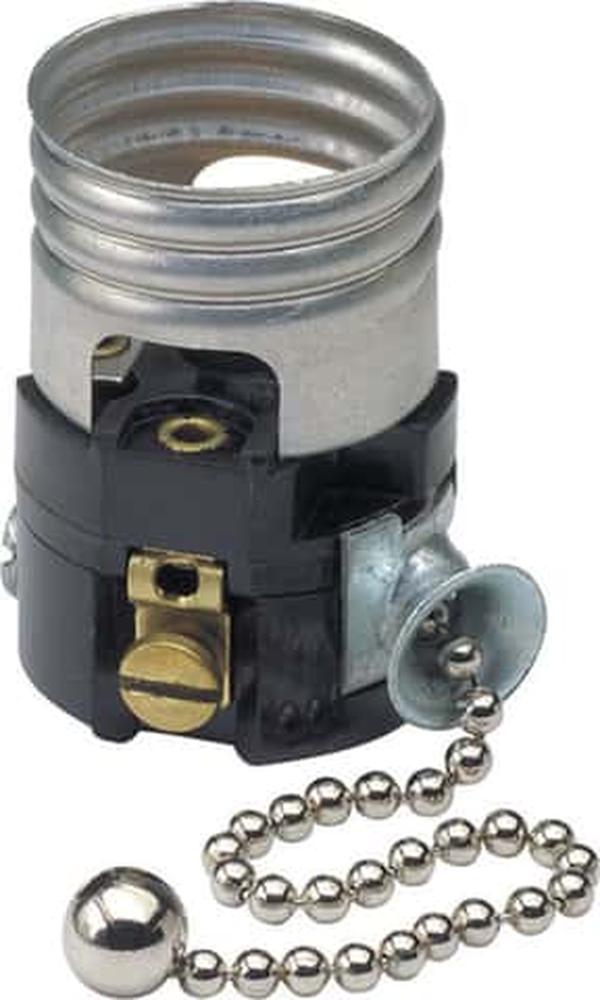 Leviton 32278 Aluminum Medium Base Pull Chain Socket