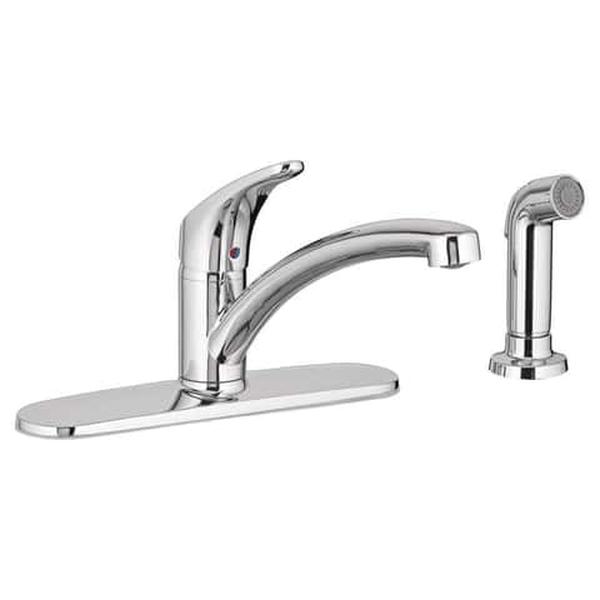 American Standard Colony Pro One Handle Polished Chrome Kitchen Faucet Side Sprayer Included