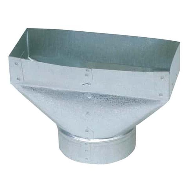 47737 12 x 6 in. Silver Galvanized Steel Register Boot