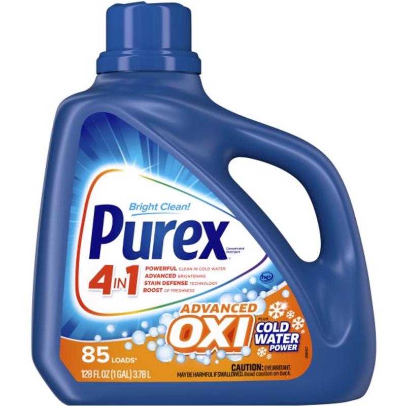 1035907 128 fl oz Advanced Oxi No Scent Laundry Detergent Liquid - Pack of 4 -  Purex