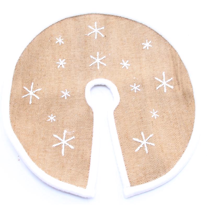 9096240 12 in. Snowflake Tree Skirt, Tan & White - Pack of 12