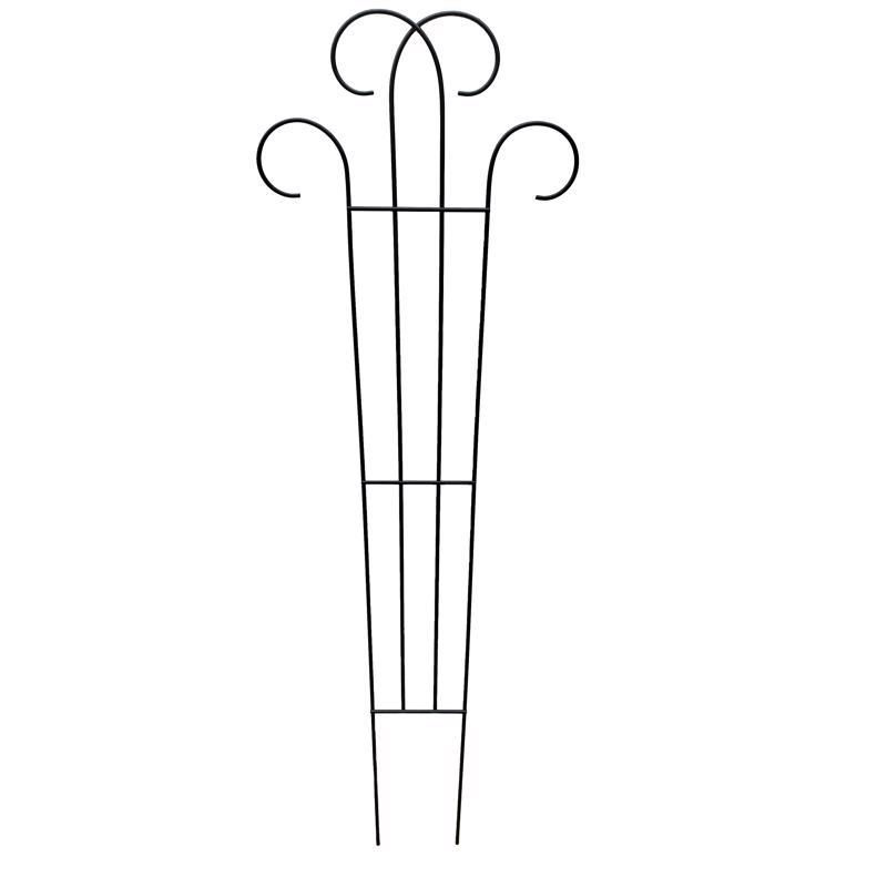 Steel Scrollwork Trellis - Black - 48 in. - Durable Weather-Resistant Design