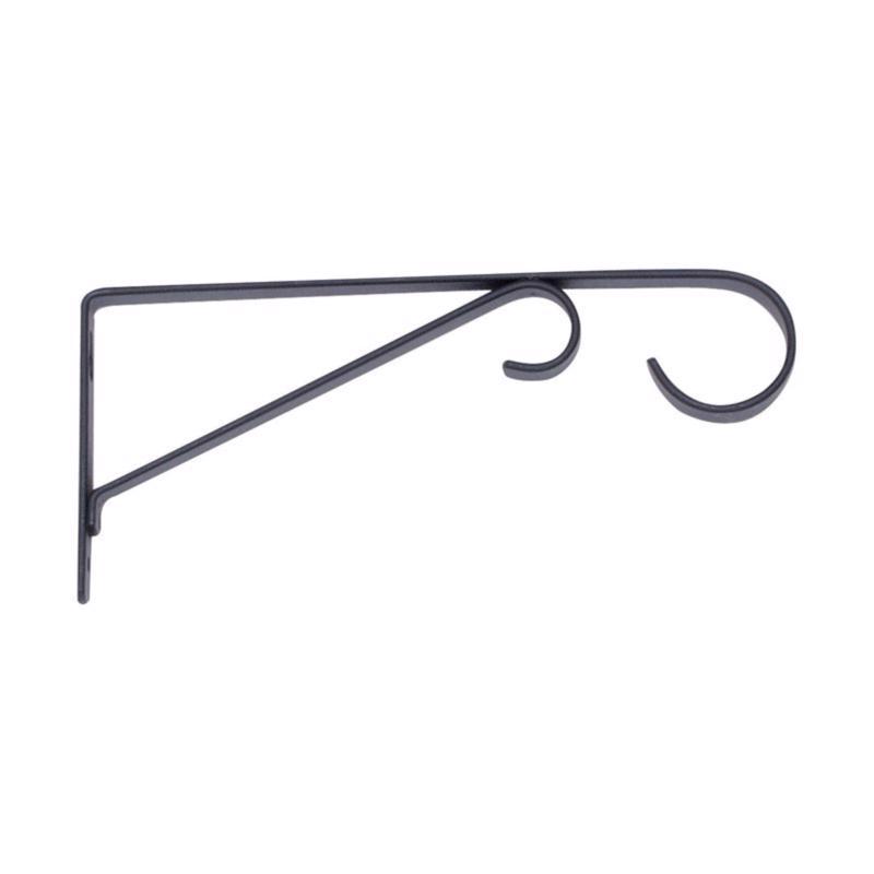 7036142 9 in. Steel Straight with Loop Plant Hook, Black