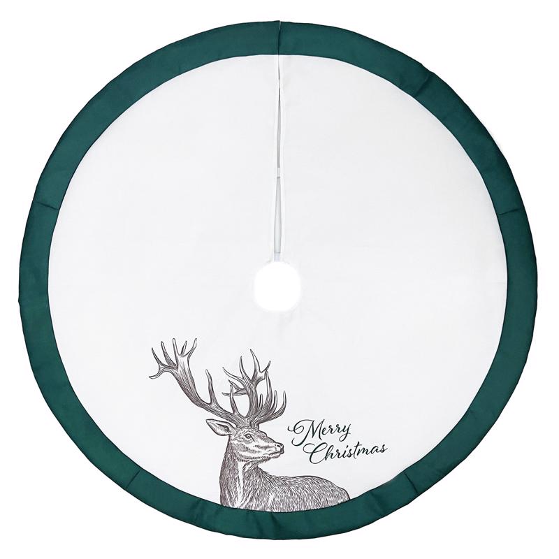 Picture of Celebrations 9095948 48 in. Home Merry Christmas Deer Tree Skirt&#44; Green & White - Pack of 4