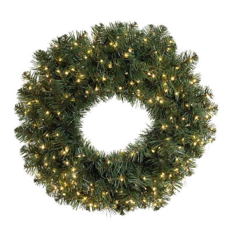Picture of Celebrations 9096333 24 in. LED Prelit Cascading Wreath&#44; Warm White - Pack of 4