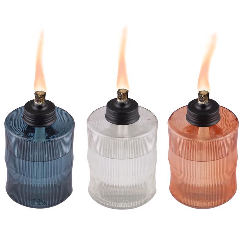 Picture of Tiki 8082873 5.8 in. Glass Carved Tabletop Torch&#44; Assorted - Pack of 6