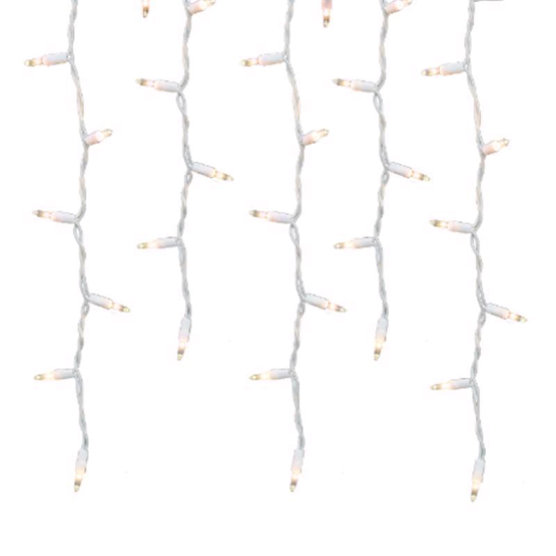 9096566 6 ft. Classic LED T5 Icicle Christmas Lights, Pure White - 100 Count