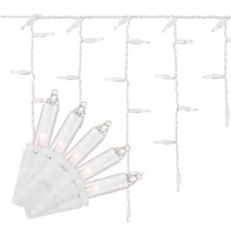 9096878 6.3 ft. Classic LED T5 Icicle Christmas Lights, Warm White - 100 Count
