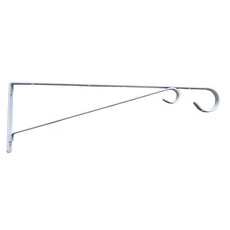 7035906 15 in. Steel Straight with Loop Plant Hook, White