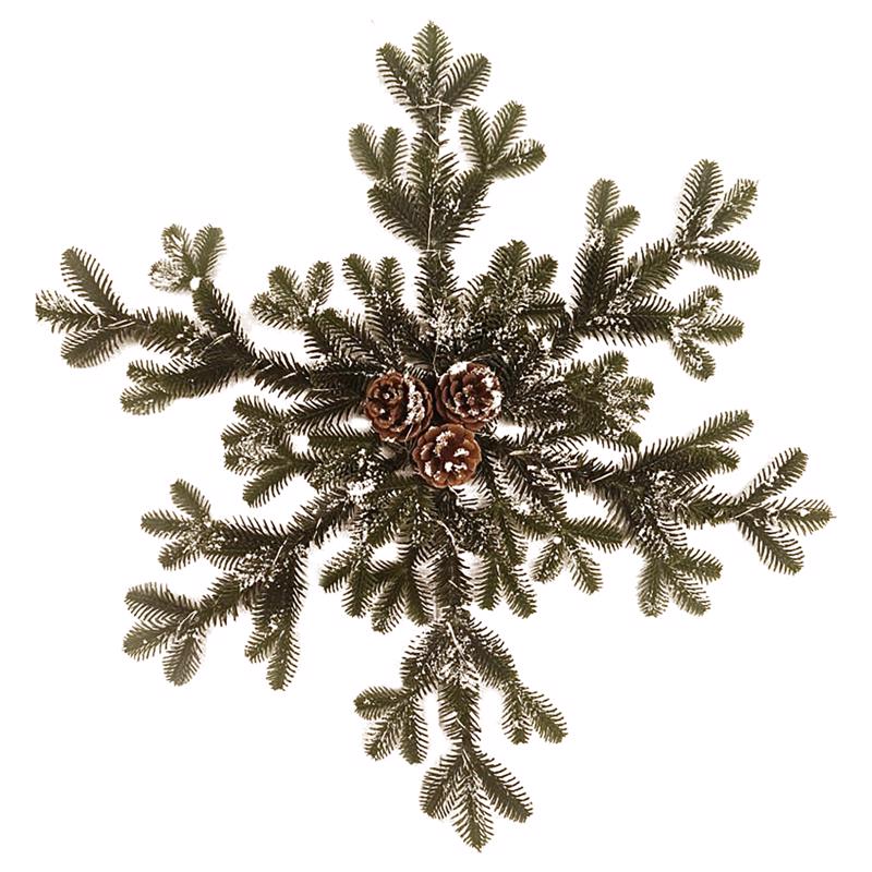 Picture of Celebrations 9096672 LED Prelit Pine Snowflake Wreath&#44; Warm White - Pack of 4