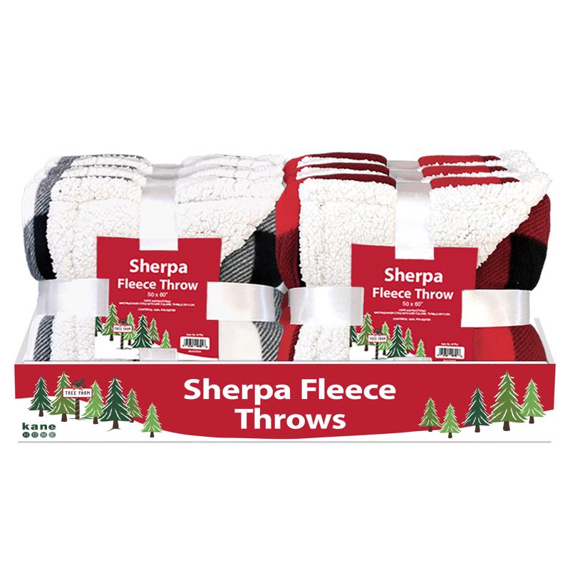 9101423 Holiday Plaid Fleece Throw, Multi Color - Pack of 6