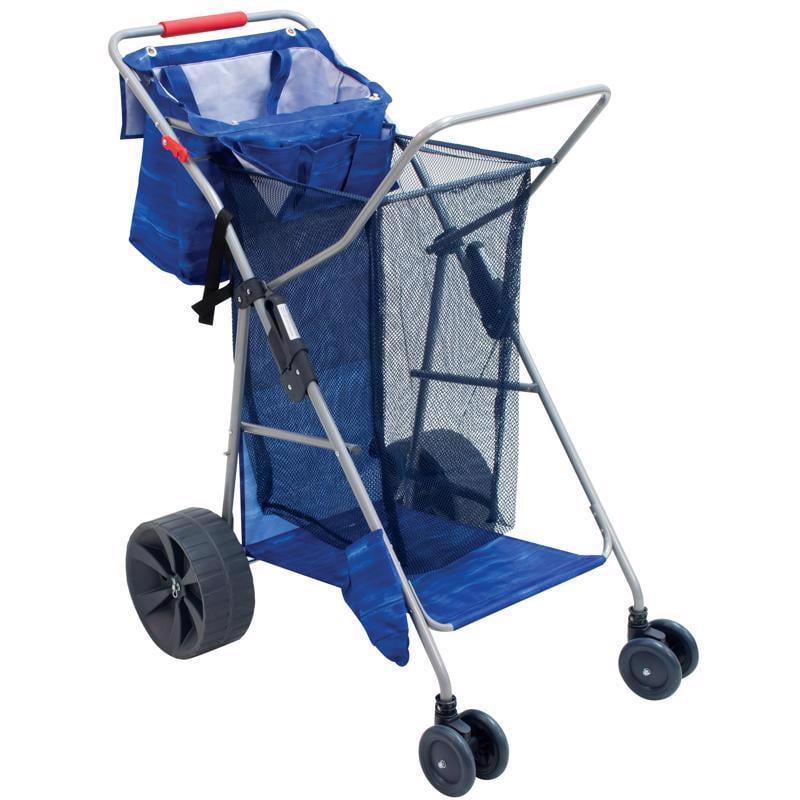 Deluxe Collapsible Beach Cart - Gray - 41 x 27 x 36.3 in. - Easy Folding Design