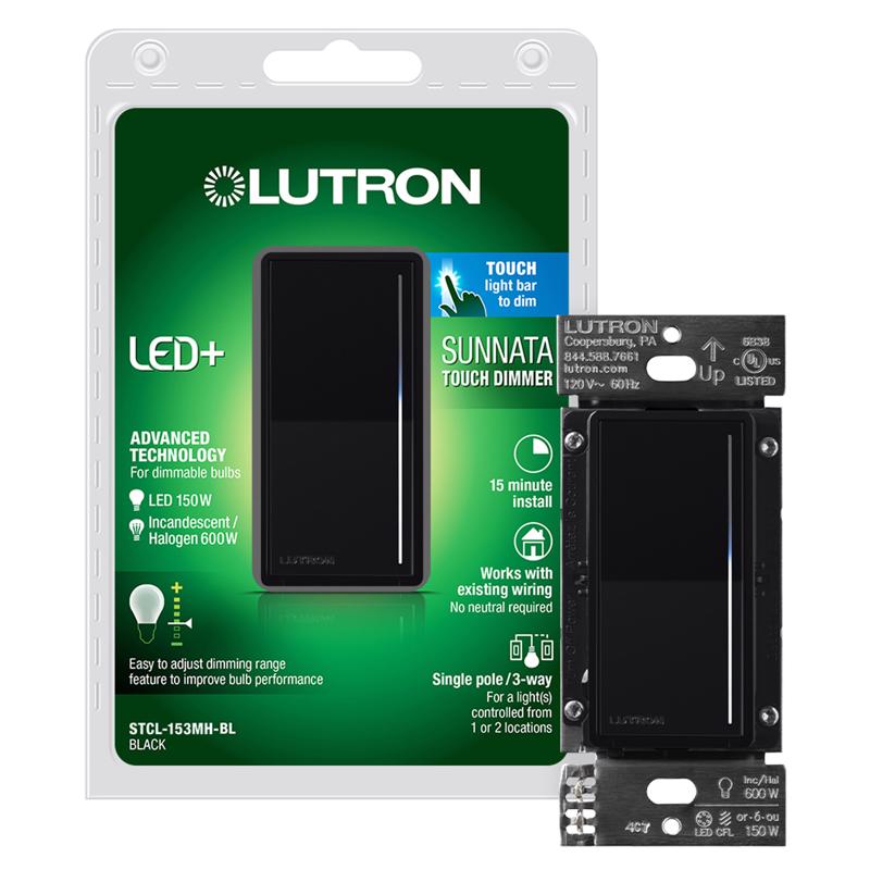 3017538 150W 3-Way Sunata Dimmer Switch, Black