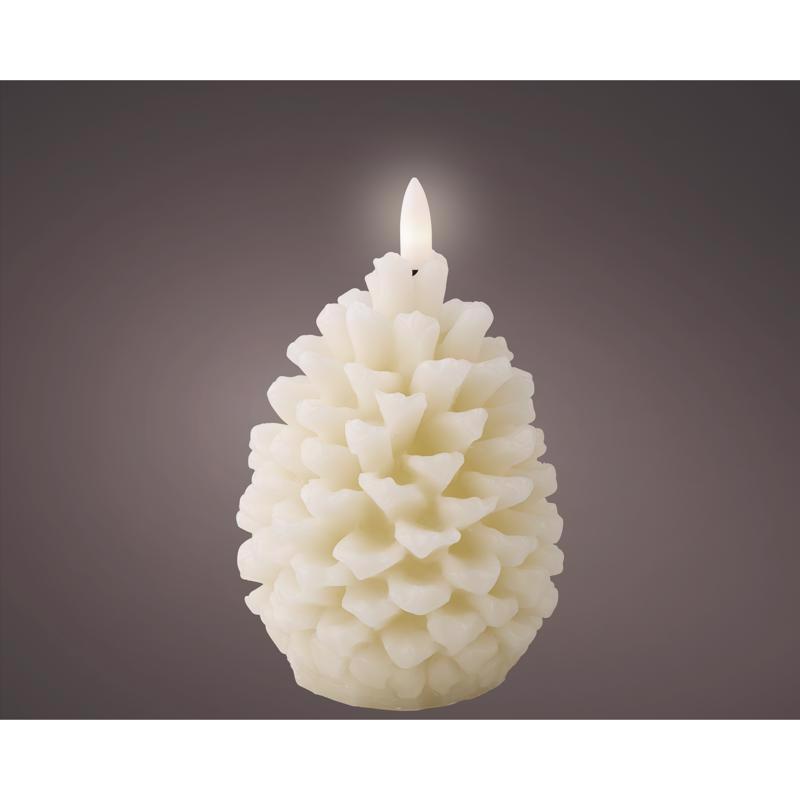 9096602 5.2 in. LED Pinecone Candle, Cream - Pack of 24