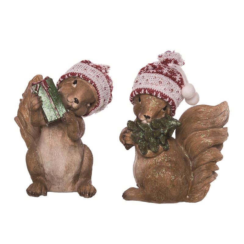 9096050 7 in. Squirrel Figurine, Multi Color - Pack of 12