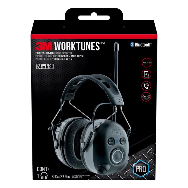 Picture of 3M 2440139 24 dB WorkTunes Soft Foam Bluetooth Earplugs & Earphones with Mic&#44; Black - 1 Pair