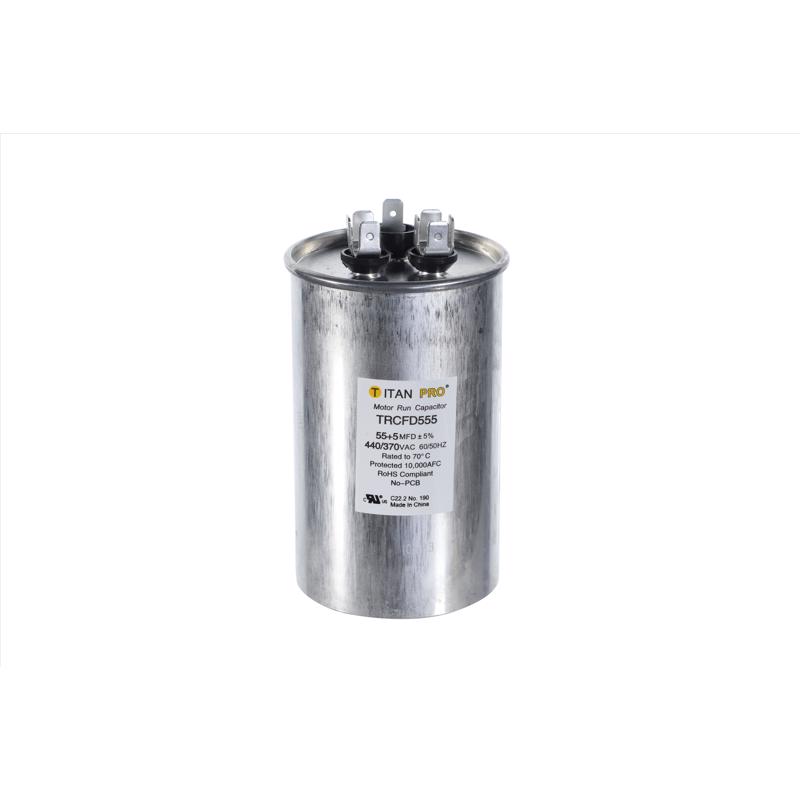 3012284 55 Plus 5 MFD 440V Round Run Capacitor