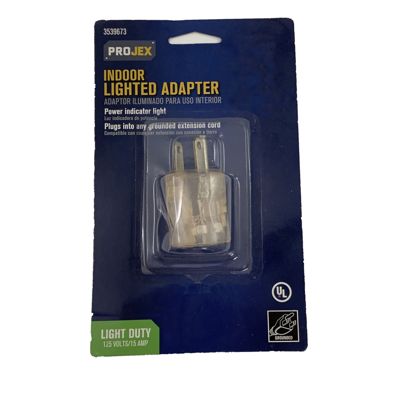3539673 Grounded 1 Outlets Adapter with Light, Brown