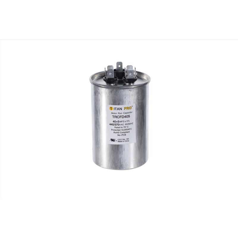 3012301 40 Plus 5 MFD 440V Round Run Capacitor