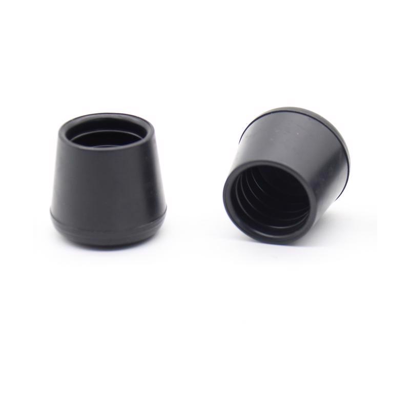 Rubber Leg Tips - Black - 1-25 in. - Pack of 2 - Noise Reduction