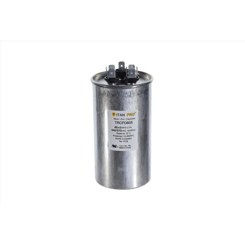 3012312 60 Plus 5 MFD 440V Round Run Capacitor